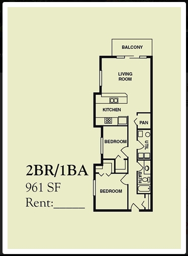 2BR/1BA - River Walk Apartments