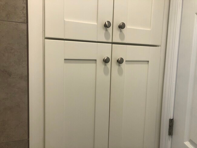 In hallway Bathroom cabinet - 676 Broadway St