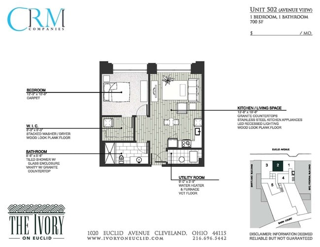 Floorplan - The Ivory on Euclid
