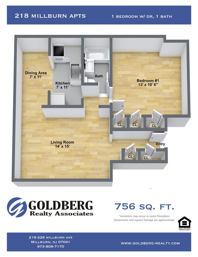 Floorplan - 218 Millburn Avenue Apartments
