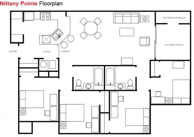 4BR/2BA - Nittany Pointe Apartments