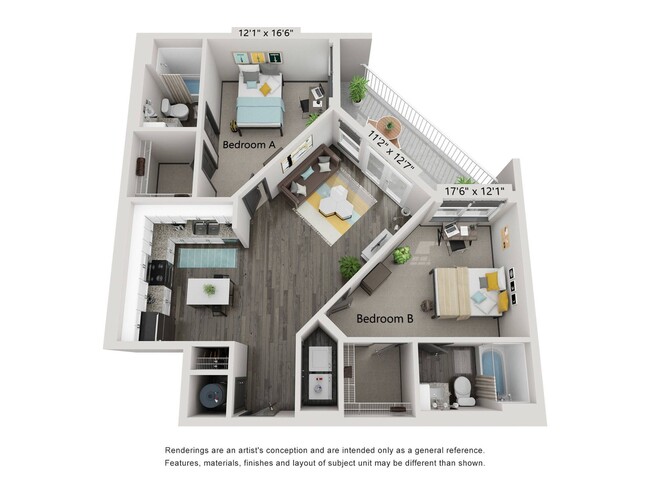 The Two Plus Flat Floorplan - Atlas Athens