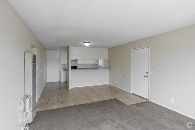 2BR, 2BA - 700SF - Living Room, Kitchen - 1636 East 6th St.