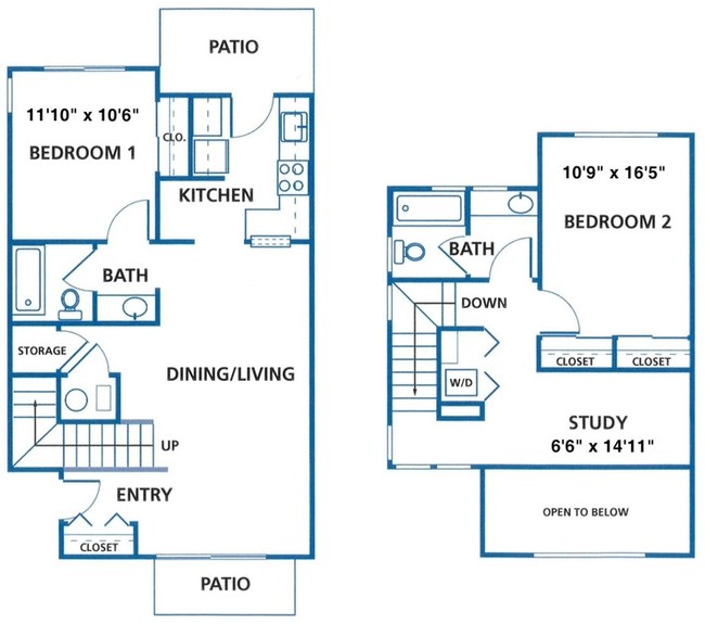 2 BR 2 BA Townhouse 1084 - Octave