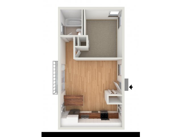 One bedroom floor plan - Greenville on 141 Apartments & Townhomes