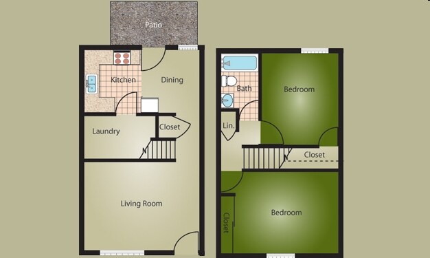 2BR/1BA - Laughlin Woods Apartments