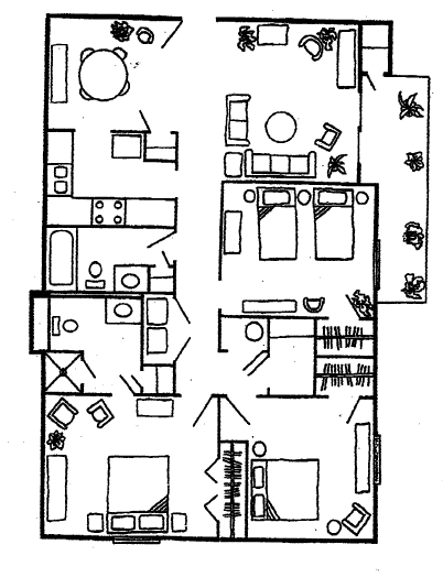 3BR/2BA - Continental Apartments