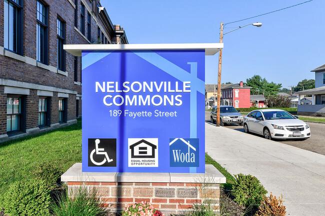 Site sign - Nelsonville School Commons