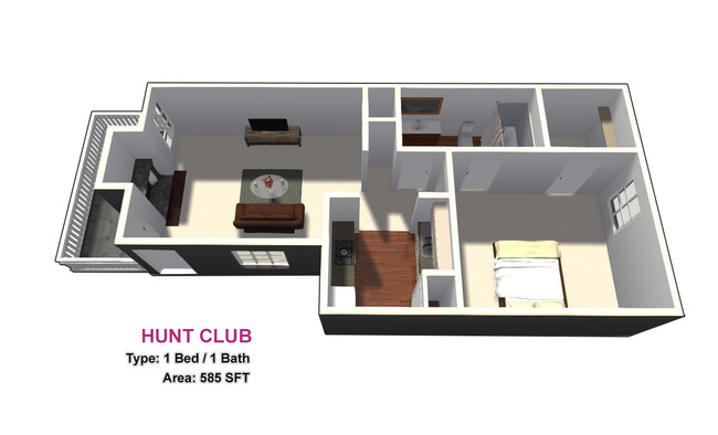 One Bed / One Bath - Hunt Club