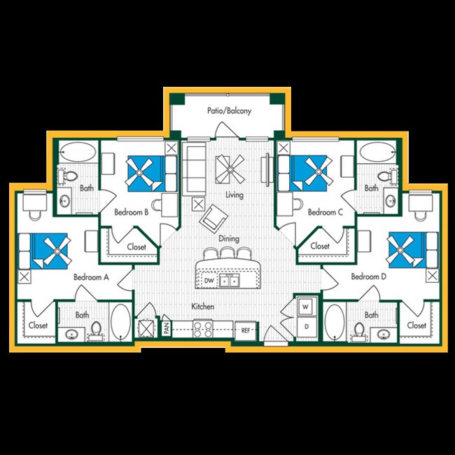 Floorplan - Domain at Waco- STUDENT LIVING