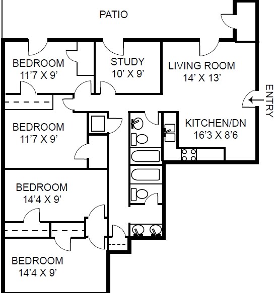 4BR/2BA - Windsong Apartments