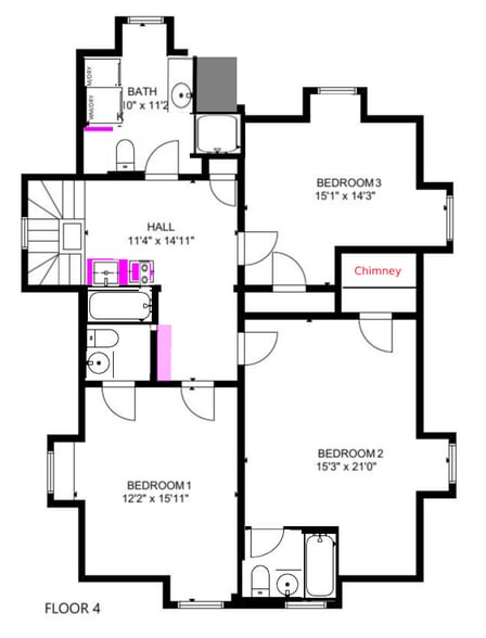 Floor Plan with Bedrooms - 47 Kilsyth Rd