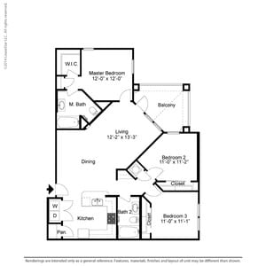 C1--3 Bedroom-1276 sf-3/2 - Preserve Parc