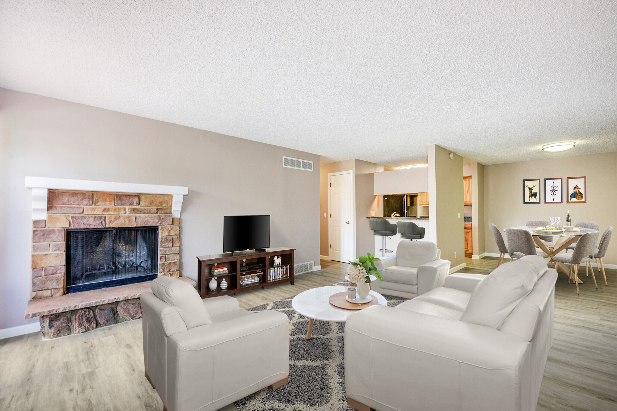 Open living area (virtually staged) - 6505 Kalua Rd