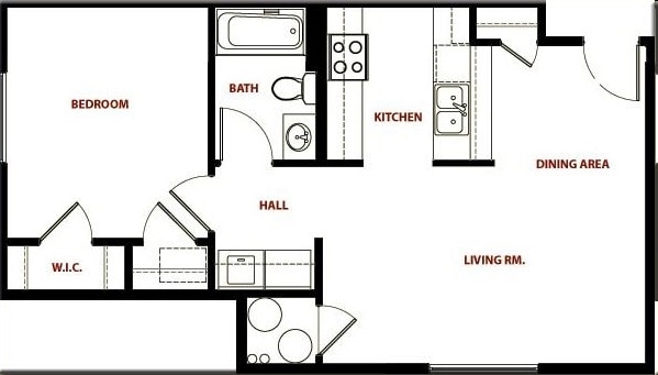 1BR/1BA - Brookside Park Apartments