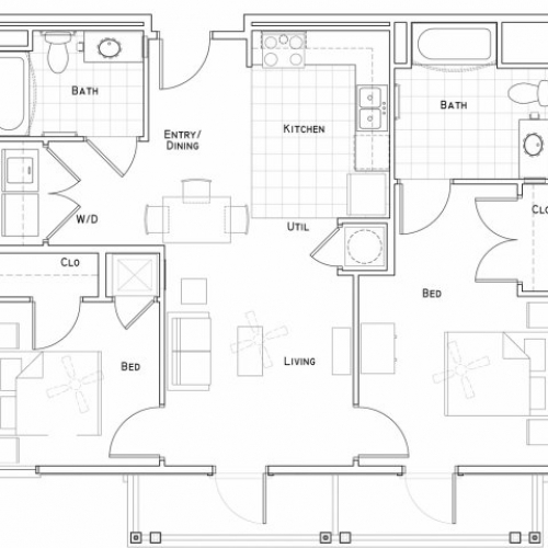 2 Bedroom (Phase 2) - Barataria Station Apartments