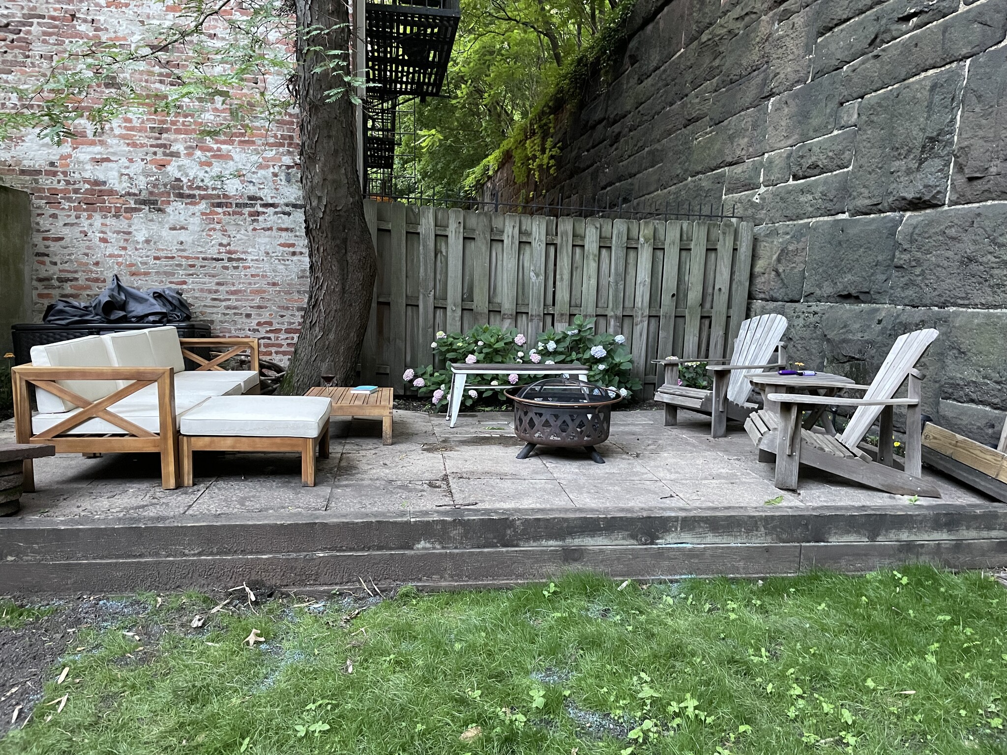 Patio portion of shared backyard - 93 Erie St