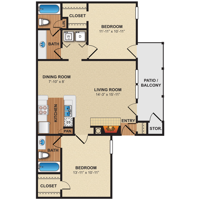 Floorplan - Pear Ridge Apartments & Townhomes