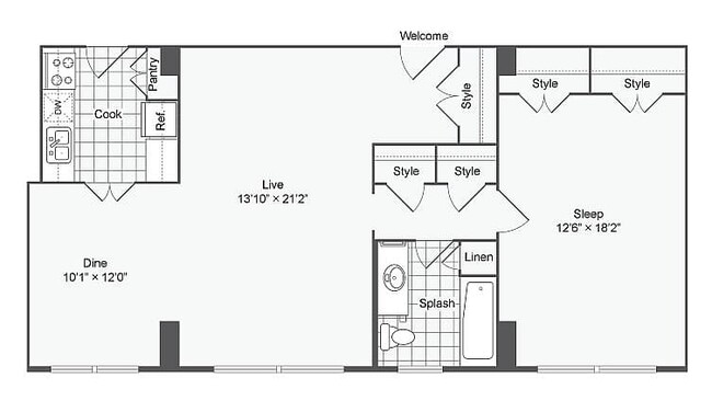 1bed_1bath_882-955sqft-the-social-north-charles-student-spaces-for rent-baltimore-md-21218 - The Social North Charles®