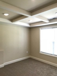 Master offers a coffered ceiling, pot lights with a dimmer switch, large double window with plantation blinds - 2312-A Belle Ave NE