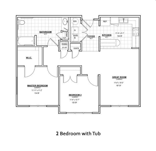 2BR/1BA - Powell Spring Apartments