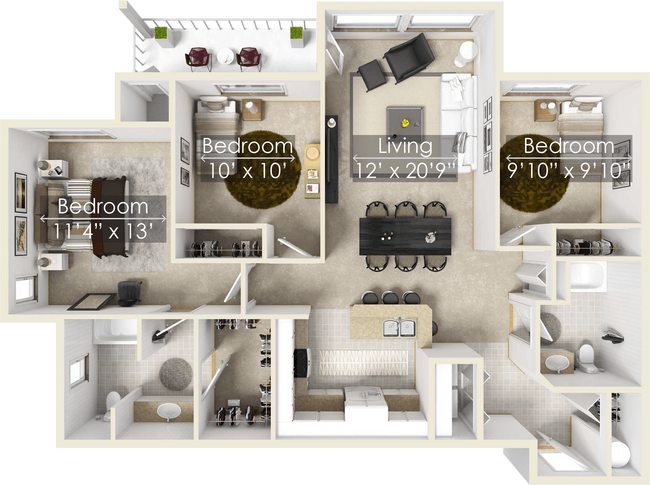 Floorplan - Four Lakes Apartment Homes