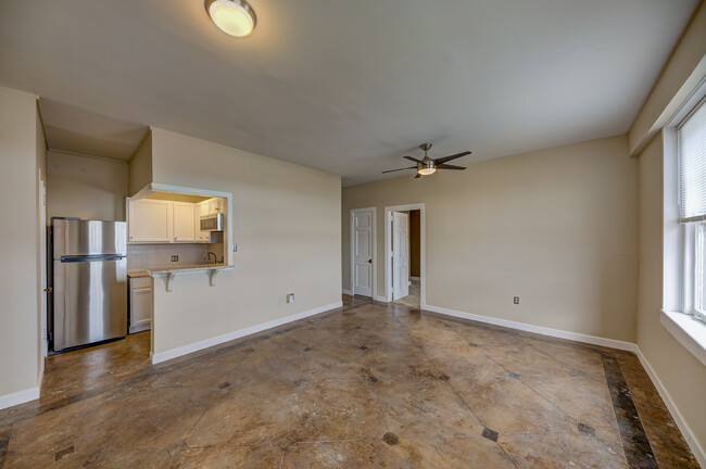 Main room may be tiled, carpeted or scored and stained concrete - The Vicksburg