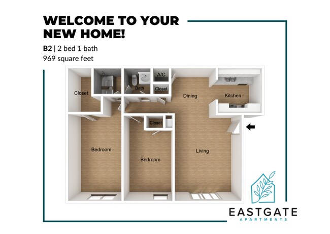 B2 Floor Plan - Eastgate Apartments
