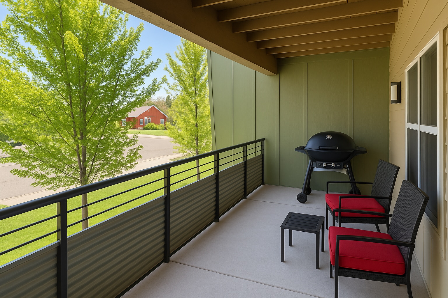balcony with great views, seating area, weber grill - 2101 Dearborn Ave