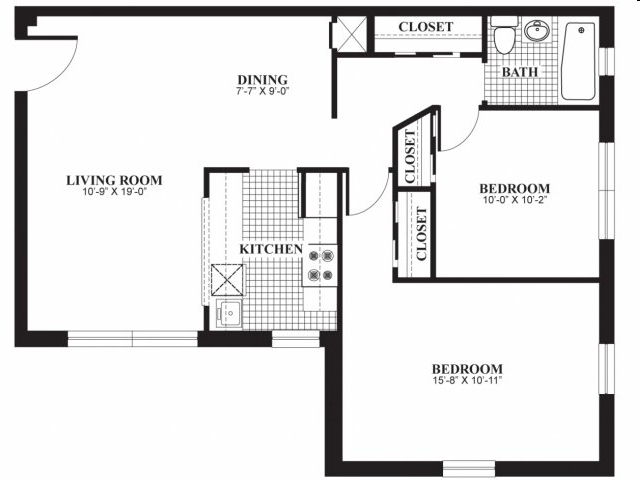 2BR/1BA - The Barrington Apartments