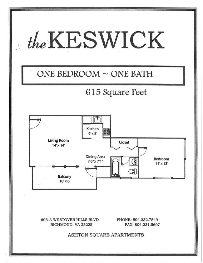 Floorplan - Ashton Square Apartments