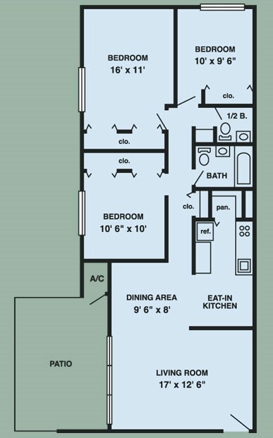 2BR/1.5BA - The Palms Apartments