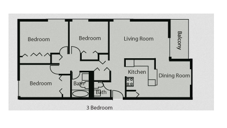 3BR/1.5BA - Indian Trail Apartments