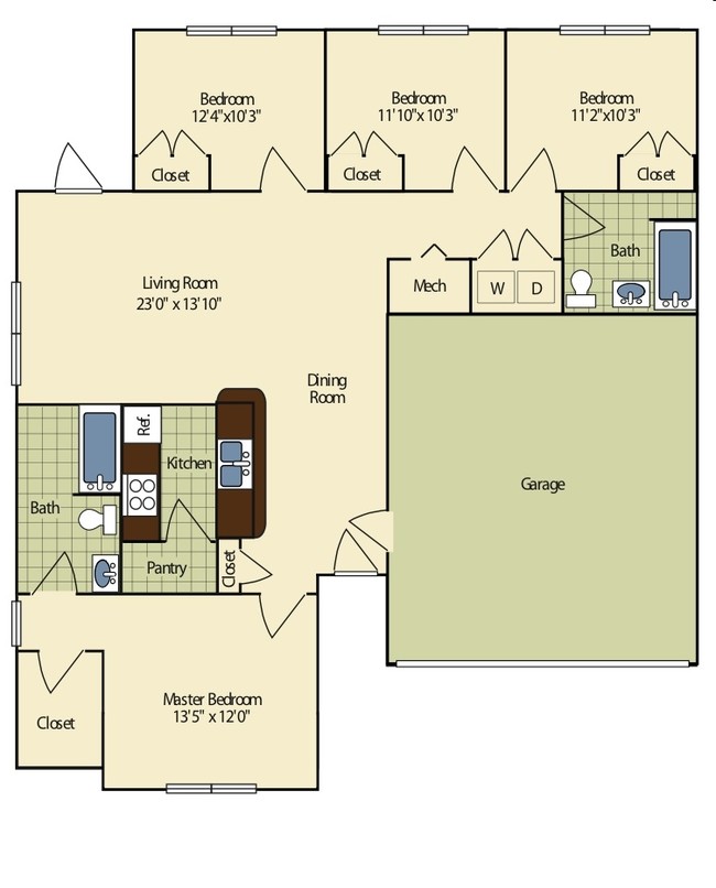 4BR/2BA - The Village at Wayne Trace Homes