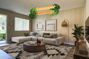 1 BR, 1 BA - Living Room - Orange Terrace Apartments