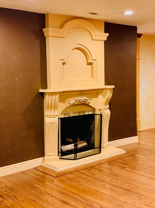 Cast stone fireplace - 19536 Eric Dr