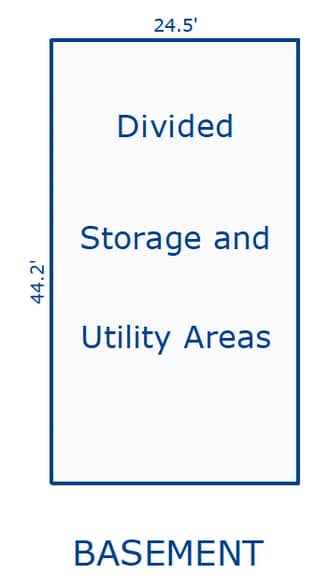 Layout of Basement, Basement is split - 5706 N Bay Ridge Ave