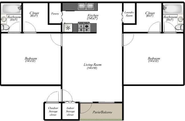 2BR/2BA - Creekside Apartments