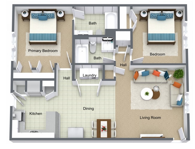 2 Bedroom Floorplan.png - Edgewood Bridge Apartments
