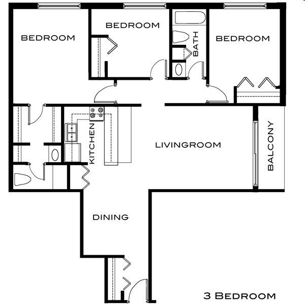 3BR/2BA - Buena Vista Apartments & Townhomes