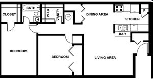 2BR/1BA - River Oaks