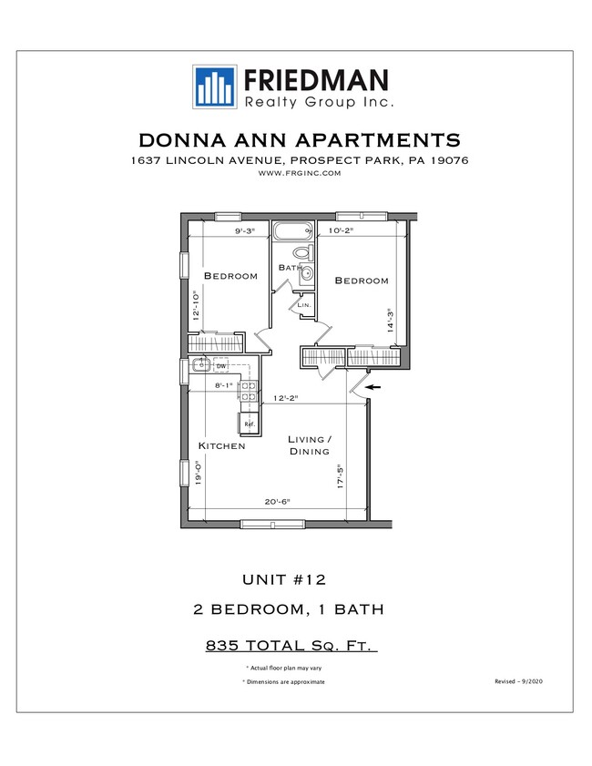 Floorplan - Donna Ann Apartments
