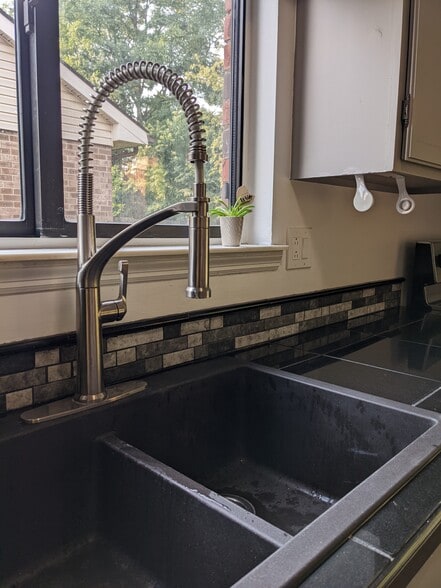 Large, modern double basin sink. - 1649 Summerhill Dr