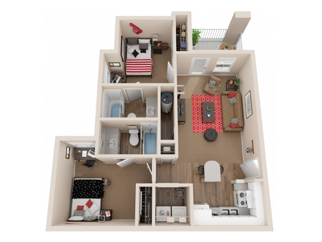 2 Bedroom 2 Bathroom - The Trails at Wolf Pen