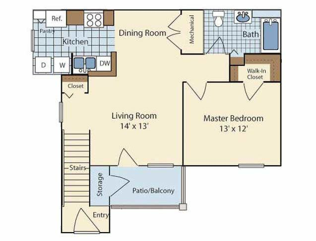 1 Bedroom, 1 Bathroom.JPG - Arbor at Water's Edge