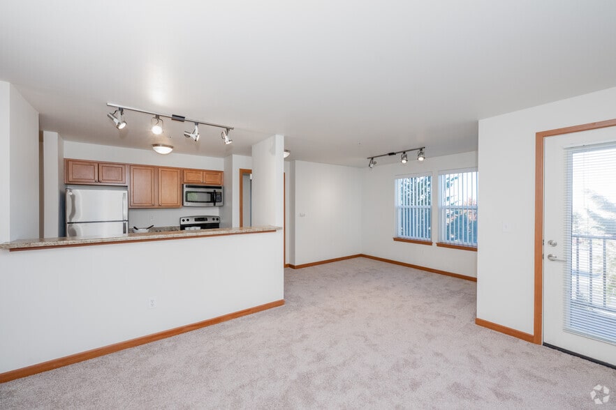 2BR, 1BA - 740SF - Living Room/Kitchen - Viewpoint Apartment