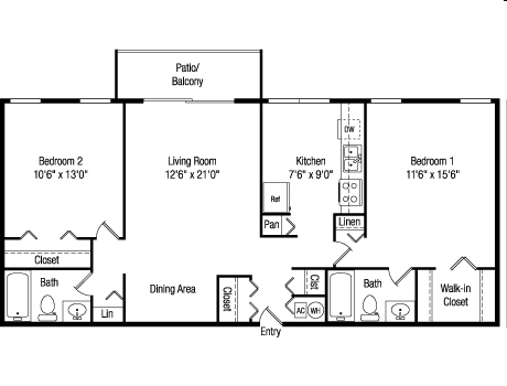 2BR/2BA - Plantation Meadows Apartments