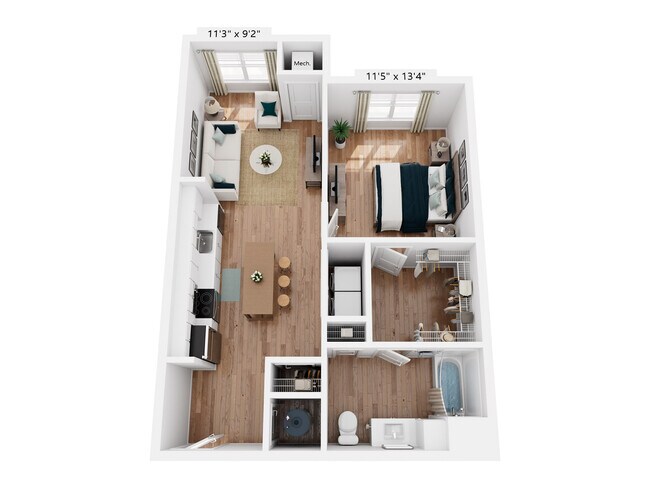 A4.1 | 1x1 | 754 sq ft - The Henry