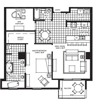 1BR/2BA - The Mark