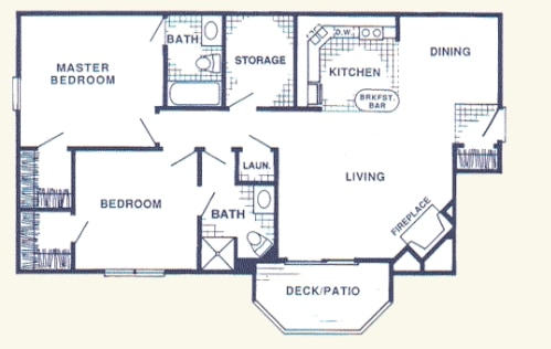 Two Bedroom Traditional - Paramont Circle Apartments